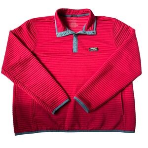 L.L.Bean Airlight Knit Pullover Men's XL Red Quarter Snap Slightly Fitted Hiking
